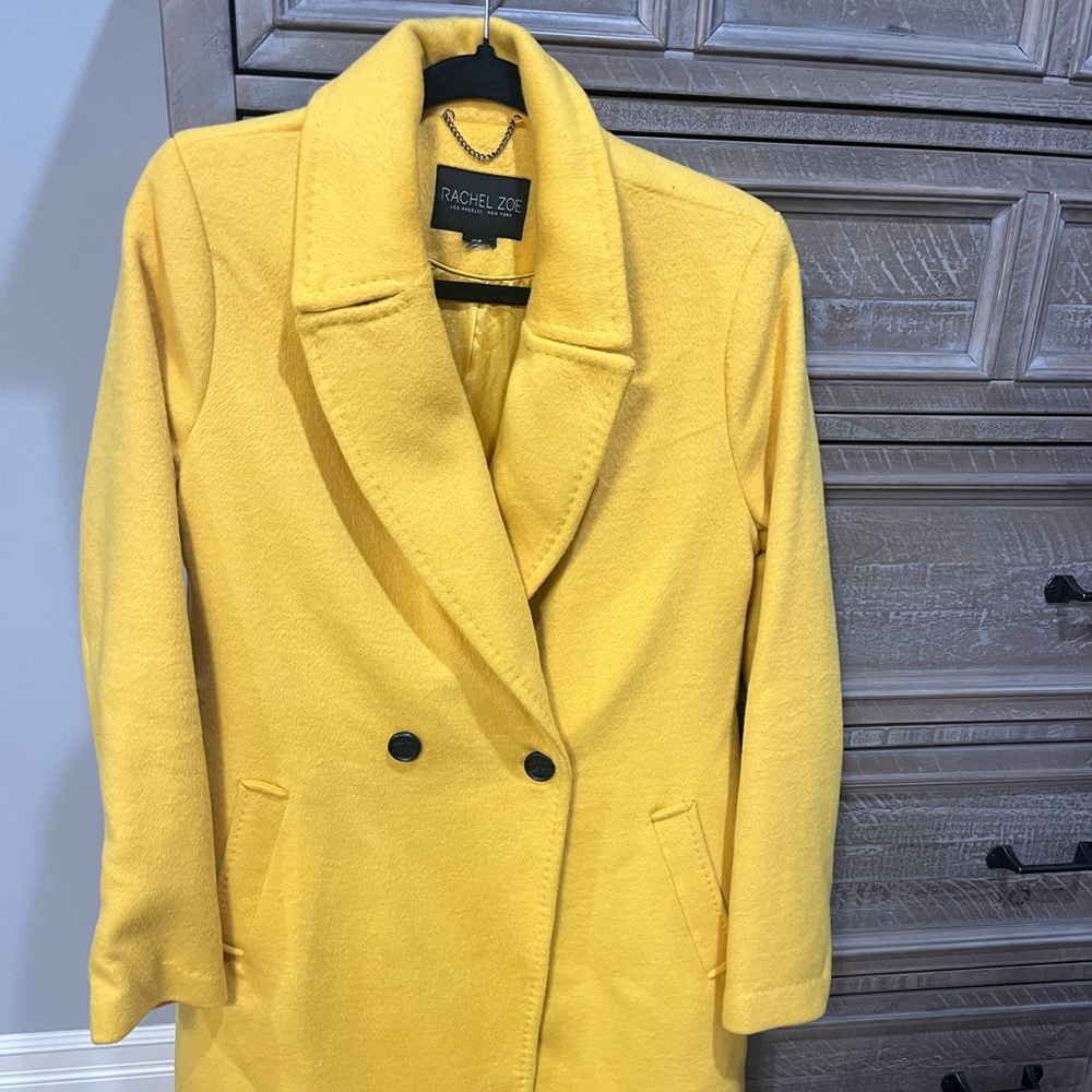 Mustard yellow Racheal Zoe pea coat size medium worn once